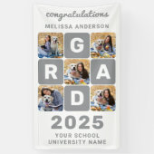Moderner Cooler Grad Custom 5 Foto Collage Abschlu Banner (Vertikal)