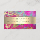 Moderner Cooler Holographic Gold Glitzer Headphone Visitenkarte (Rückseite)