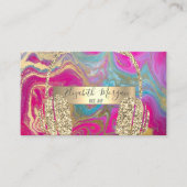 Moderner Cooler Holographic Gold Glitzer Headphone Visitenkarte (Vorderseite)