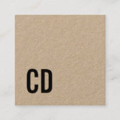 Moderner Cooler Kraft Black Monogram Consultant Quadratische Visitenkarte (Vorderseite)