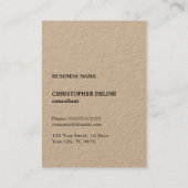 Moderner Cooler Kraft Black Monogram Consultant Visitenkarte (Rückseite)