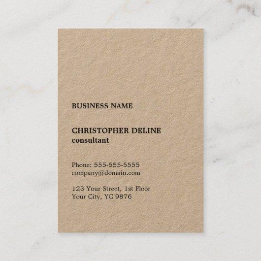 Moderner Cooler Kraft Black Monogram Consultant Visitenkarte (Rückseite)