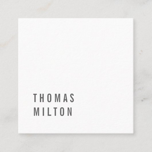 Moderner Cooler Minimal-White-Berater Quadratische Visitenkarte (Vorderseite)
