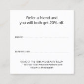 Moderner Cooler Pastel Fett Text Roter Herzsaal Empfehlungskarte (Rückseite)