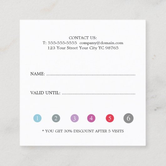 Moderner Cooler Salon Frische Farben Schöne Küche Treuekarte (Rückseite)