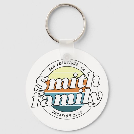 Moderner Cooler, schlichter Familienurlaub Schlüsselanhänger (Vorderseite)