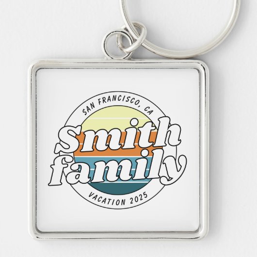 Moderner Cooler, schlichter Familienurlaub Schlüsselanhänger (Vorne)