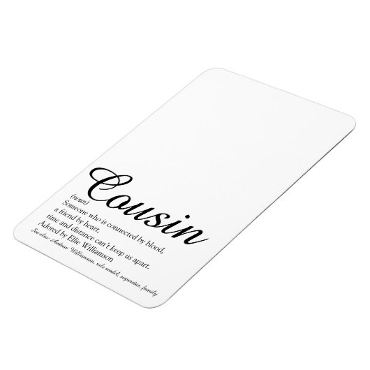 Moderner Cooler Spaß - Bester Cousin je Definition Magnet (Linke Seite)