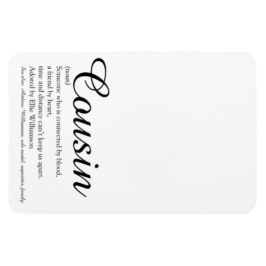 Moderner Cooler Spaß - Bester Cousin je Definition Magnet (Horizontal)