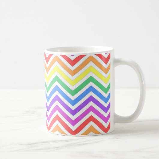 Moderner, cooler, trendiger, farbenfroher Regenbog Kaffeetasse (Rechts)