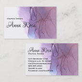 *~* moderner cooler Watercolor-magentarotes Visitenkarte (Vorne/Hinten)