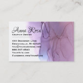 *~* moderner cooler Watercolor-magentarotes Visitenkarte (Rückseite)