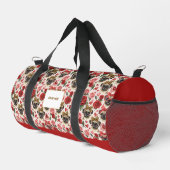 Moderner Coquette Mops Dog Muster Personalisiert K Duffle Bag (Rechte Ecke)