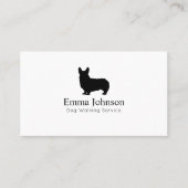 Moderner Corgi Logo Hund Walking Visitenkarte (Vorderseite)