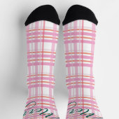 Moderner Cotten Candy Weihnachten Karierter Urlaub Socken (Oben)