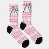 Moderner Cotten Candy Weihnachten Karierter Urlaub Socken (Rechts)