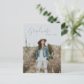 Moderner Country Chic Editable Foto Abschluss Ankündigungspostkarte (Stehend Vorderseite)