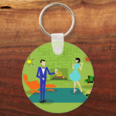 Moderner Couple Button-Schlüsselanhänger des Mitte Schlüsselanhänger (Vorderseite)