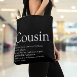 Moderner Cousin für Schwarz und Weiß Tasche<br><div class="desc">Personalisieren Sie für Ihren besonderen Cousin,  um ein einzigartiges Geschenk zu schaffen. Ein perfekter Weg,  ihnen zu zeigen,  wie phantastisch sie jeden Tag sind. Sie können den Hintergrund sogar an ihre Lieblingsfarbe anpassen. Entwickelt von Thisisnotme©</div>