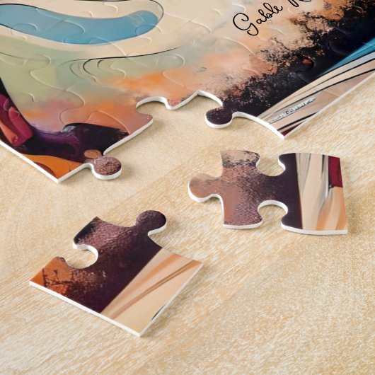 Moderner Cowboy auf Pferd Puzzle (Seite)