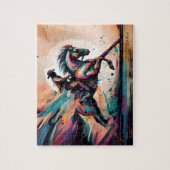 Moderner Cowboy auf Pferd Puzzle (Vertikal)