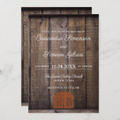 Moderner Cowboy ,Wood Rustic Wedding Day Einladung (Vorne/Hinten)