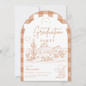 Moderner Cowgirl-Abschluss Einladung (Vorderseite)