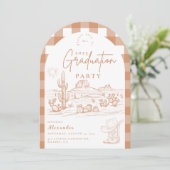 Moderner Cowgirl-Abschluss Einladung (Stehend Vorderseite)