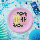 Moderner Cowgirl Western Boots Bauer Ranch Cowboy Pappteller (Party)