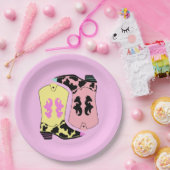 Moderner Cowgirl Western Boots Bauer Ranch Cowboy Pappteller (Party)