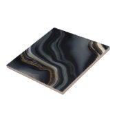 Moderner Cracked Gold schwarzer Marmor Stylist Fliese (Seite)