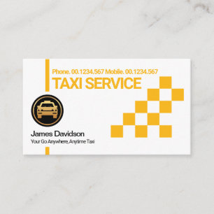 Moderner Creative Yellow Taxi Karo Box Cab Treiber Visitenkarte