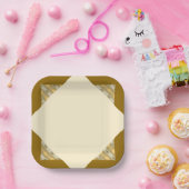 Moderner Creme- und Goldplatz Pappteller (Party)