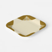 Moderner Creme- und Goldplatz Pappteller (Gewinkelt)