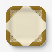 Moderner Creme- und Goldplatz Pappteller (Vorderseite)