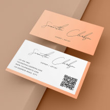 Moderner, cremiger Peach Handgeschriebener QR-Code