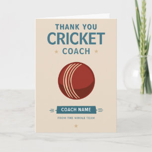 Moderner Cricket-Team-Spieler-Trainer Dankeskarte