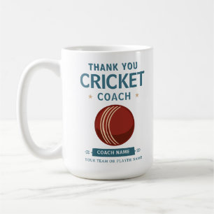 Moderner Cricket-Team-Spieler-Trainer Kaffeetasse