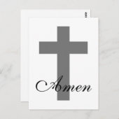moderner CROSS + AMEN | Postkarte (Vorne/Hinten)