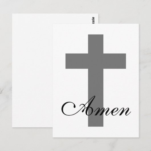 moderner CROSS + AMEN | Postkarte (Vorne/Hinten)