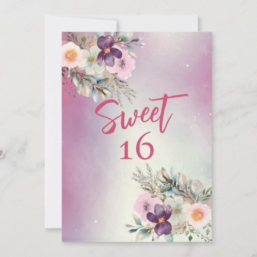 Moderner Cupcake mädchenhafte Wasserfarbe boho flo Einladung (Rückseite)