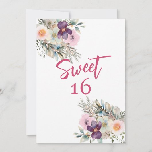 Moderner Cupcake mädchenhafte Wasserfarbe boho flo Einladung (Rückseite)