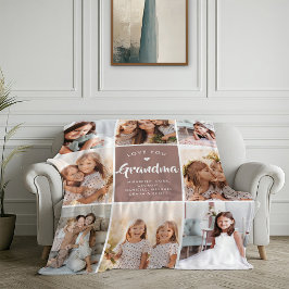 Moderner CUSTOM TEXT Oma Familie FotoCollage Fleecedecke