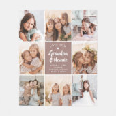 Moderner CUSTOM TEXT Opa Nonnie Foto Collage Fleecedecke (Vorderseite)
