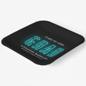 Moderner Cyan Neon Abschluss Pappteller (Gewinkelt)