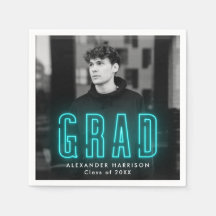 Moderner Cyan Neon Foto Abschluss