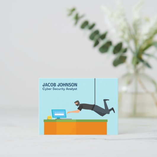 Moderner Cybersicherheitsanalyst Visitenkarte (Stehend Vorderseite)