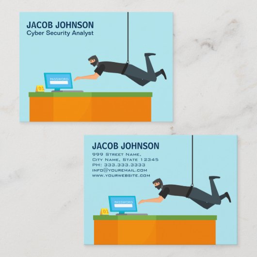 Moderner Cybersicherheitsanalyst Visitenkarte (Vorne/Hinten)