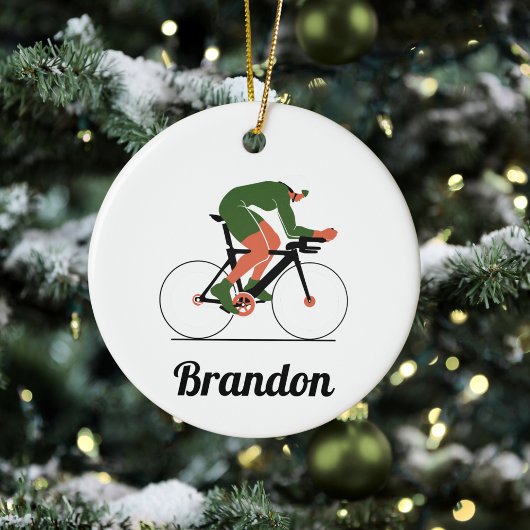 Moderner Cycling Illustration Cyclist Individuelle Keramik Ornament