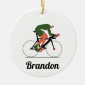 Moderner Cycling Illustration Cyclist Individuelle Keramik Ornament (Vorne)